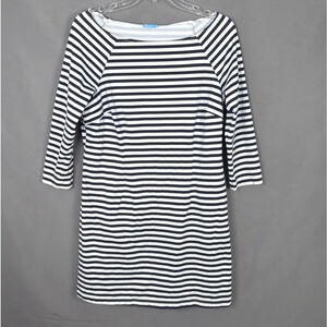 J McLaughlin Dress Womens Medium Mari Catalina Cloth Navy Stripe Resort Coastal